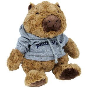 plush capybara cuddle buddy wearing Penn State hoodie